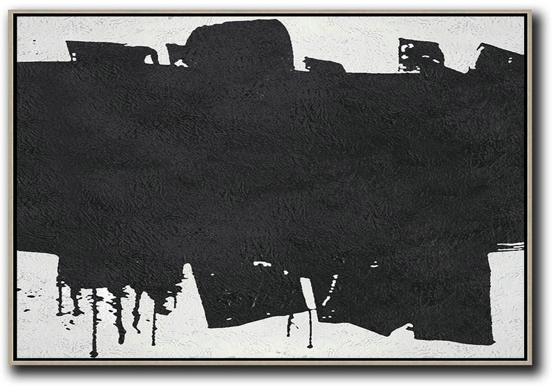 Abstract Painting On Canvas,Oversized Horizontal Minimal Art On Canvas - Modern Wall Art